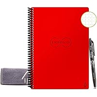 Rocketbook Smart Reusable Notebook - Dot-Grid Eco-Friendly Notebook with 1 Pilot Frixion Pen & 1 Microfiber Cloth Included - Atomic Red Cover, Executive Size (6" x 8.8")