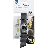 Nite IZE Dual CamJam Tie Down System - Tie Downs - Ratchet Straps - Tie Down Straps for Trucks &amp; Cars - Luggage Strap for Camp Gear - Tie Downs Moving Supplies - 8 ft Strap, Black