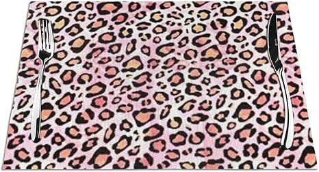 Amazon Co Jp ランチョンマット 豹柄 ピンクレオパード柄 テーブルマット 防汚 断熱 食卓マット プレースマット 滑り止め 家庭 レストラン Home Kitchen
