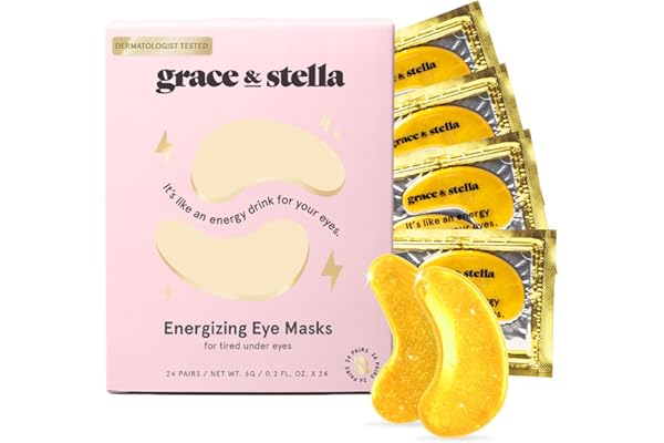 grace & stella Under Eye Mask (Gold, 24 Pairs) Reduce Dark Circles, Puffy Eyes, Undereye Bags, Wrinkles - Gel Under Eye Patches - Gifts for Women - Birthday Gifts for Women - Vegan Cruelty Free