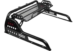 ENDYNINO Adjustable Roll Bar for Truck, Adjustable Full Size Pickup Truck Roll Bar Compatible with Silverado 1500, F-150, Sierra 1500, Ram 1500, Tundra - Cargo Racks with Light Mount, Side Rail Handle