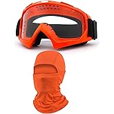 immoono Dirt Bike Motorcycle Goggles with Balaclava Face Cover, Motocross Riding Offroad Glasses for Men Women with Face Mask