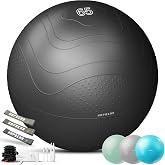 HAPBEAR Exercise Ball- Anti-Burst Slip-Resistant Yoga/Pilates Ball for Core Training &amp; Posture Improvement, Home Gym/Rehab/Pregnancy Ball, Quick Pump &amp; 3 Resistance Bands Included