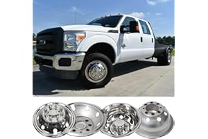 Deebior 16" Polished Stainless Steel Dually Wheel Simulators for 1992-2021 E350/E450&1974-1998 Ford F350&1974-1999 Dodge Ram 