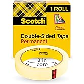 Scotch Double Sided Tape, Office and School Supplies for Arts and Crafts, Alternative to Scrapbooking Glue, 0.75 in. x 1296 i