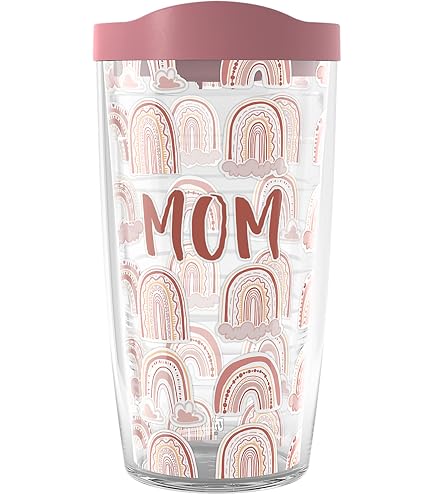 Tervis Boho Rainbows Insulated Tumbler 24oz - Double Walled, Pink & White, Made In USA - View #4