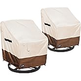 Jin Hrtoyi Outdoor Chair Covers 2 Pack, (30W x34D x38H inches)100% Waterproof Heavy Duty Patio Furniture Covers ,Outdoor Furniture Covers Waterproof for Patio Chair Covers,Beige&brown