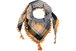 Merewill Cotton Shemagh Tactical Desert Wrap Keffiyeh Head Neck Arab Scarf For Men 49"x49"