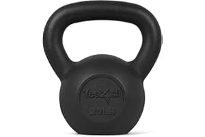 Yes4All Cast Iron Kettlebell, Strength Training Kettlebells 5-80 Lb (5,10,15,20,25,30,35,40,45,50,60,70,80 Lb) for Full Body Workout, Push up, Strength Training - Single & Kettlebell Set of 2 for Men