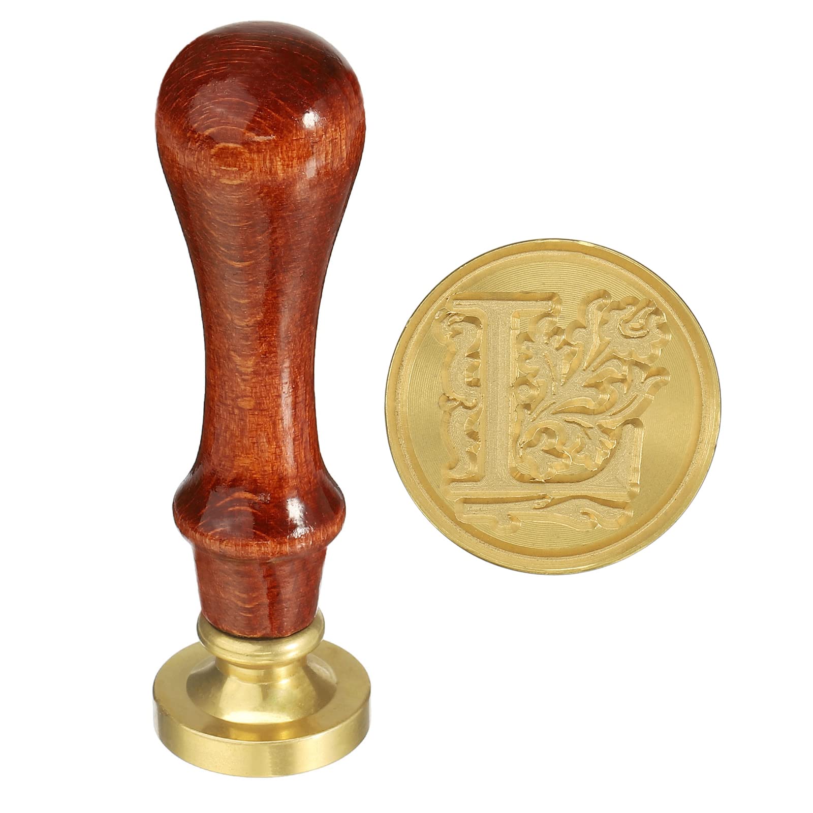 YOKIVE Alphabet Wax Seal Stamp, Letter Stamper with Removable Handle Head Decorate Postcards, Great for Festivals, Weddings (Golden, Red, Letter L)