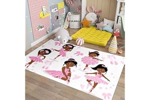 FJKJHKGJ Black Magic Girls&Boys Area Rug for Bedroom African American Cute Ballerina Princess Large Carpets White Sofa Floor Mat for Birthday Gift for Black Girls&Boys Bedroom Decor,59/''x39/''(3.3 x 5 Feet)