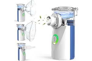 AU YAT Nebulizer, Nebulizer for Adults & Kids, Portable Nebulizer with 2 Masks & Mouthpiece, Quiet Working, 3 Adjustable Mode, Rechargeable Nebulizer Machine for Travel & Home Use
