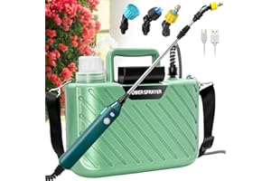 SideKing Battery Powered Sprayer, New 1.35 Gallon Electric Garden Sprayer with Battery Indicator, 23.6" Telescopic Wand, 3 Mist Nozzles, Shoulder Type Water Sprayer for Weed, Yard, Lawn and Garden