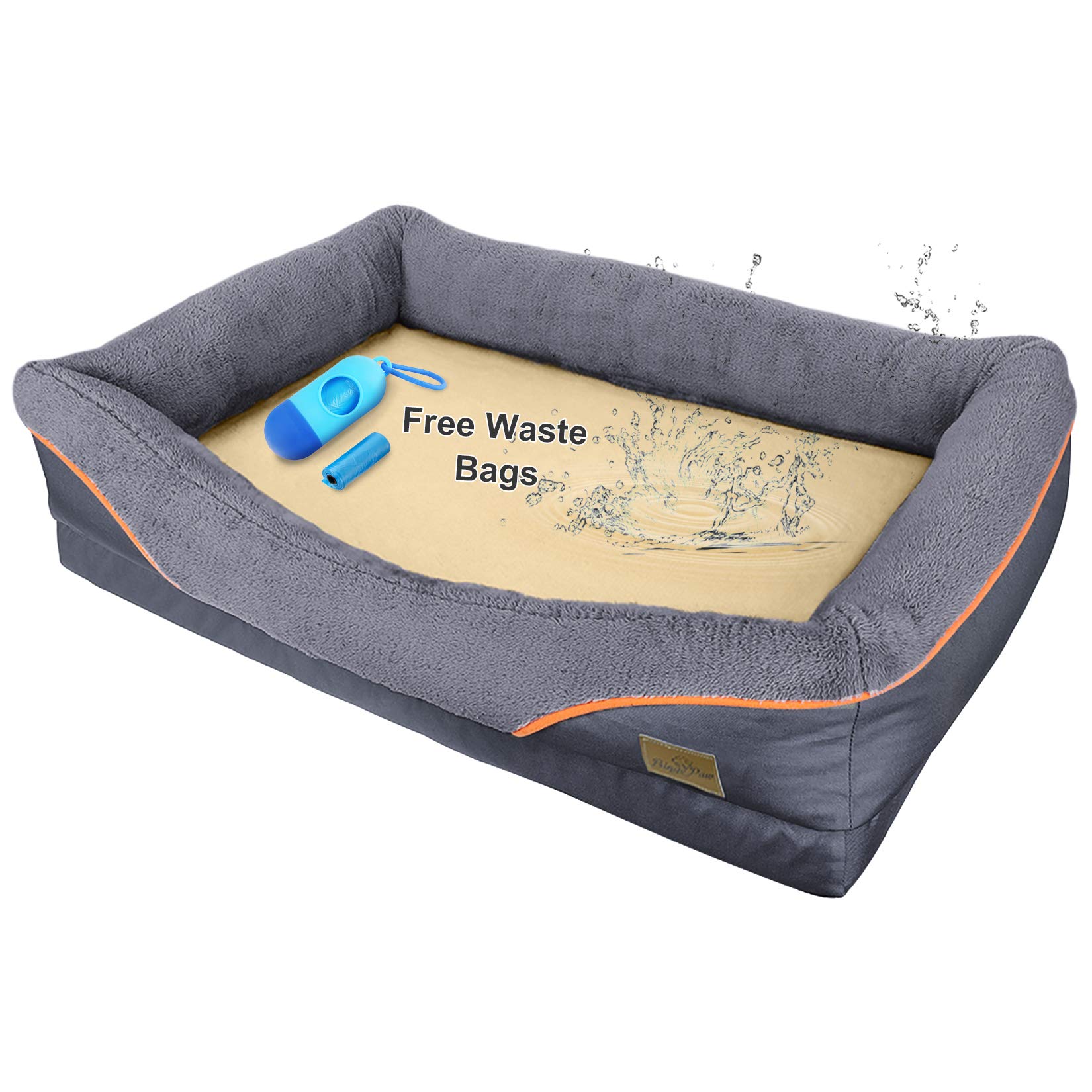 washable memory foam dog bed