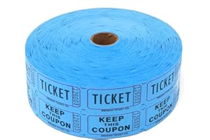 INDIANA TICKET COMPANY INDIANA TICKET CO. Consecutively Numbered Double Ticket Roll, Blue, 2000 Tickets per Roll