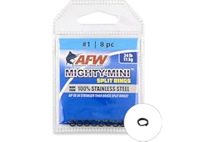 AFW American Fishing Wire Mighty Mini Stainless Steel Split Rings, 3 Times Stronger Than Brass, Superior Holding Power for Fisherman and Outdoorsman - 100pcs in Bright Stainless Steel and Gunmetal Black