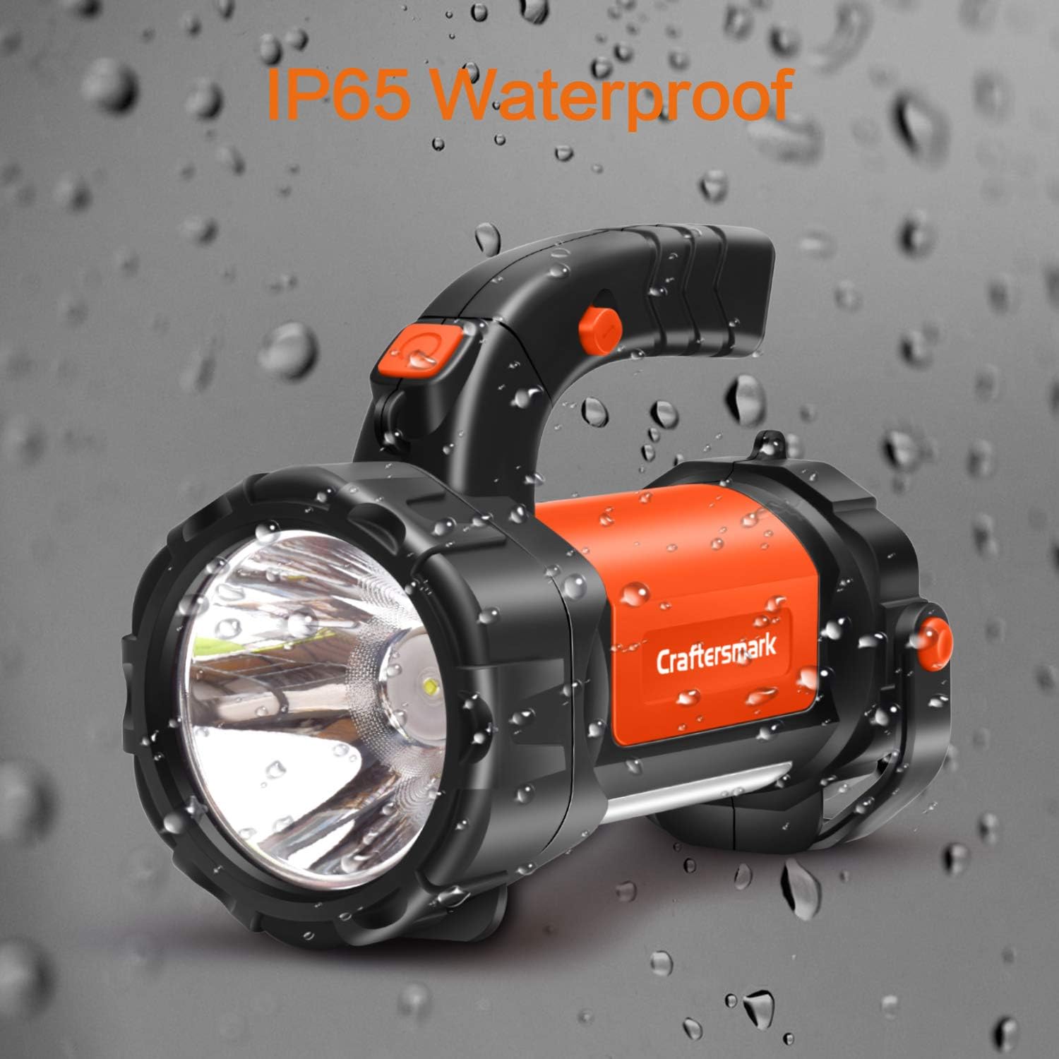Rechargeable Spotlight, Super Bright 6000 Lumen Handheld Spotlight LED Flashlight 6000mAh Long Lasting Large Flashlight for Camping Hunting Hiking Fishing - - 