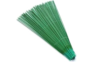 ROUCERLIN 100 Pieces 10 inch Floral Stem Wire 18 Gauge, Dark Green stem Wires for Flowers, Premium Floral Wire for Handcrafts, Florist Flower Arrangements, Flower Making Supplies (10in)