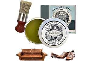 EKOMFO Leather & Wood Furniture Salve, Leather & Furniture Repair Salve Applicator Brush, 2025 Upgrade Lea-Ther & Wood Repair, Household Upholstery Cleaners for Home (1 Set)