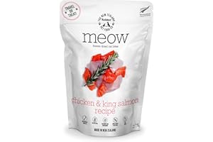 The New Zealand Natural Pet Food Co. Meow Freeze Dried Cat Food - Chicken & King Salmon Recipe, High Protein Cat Treats & Toppers, Dry Food,1.76oz