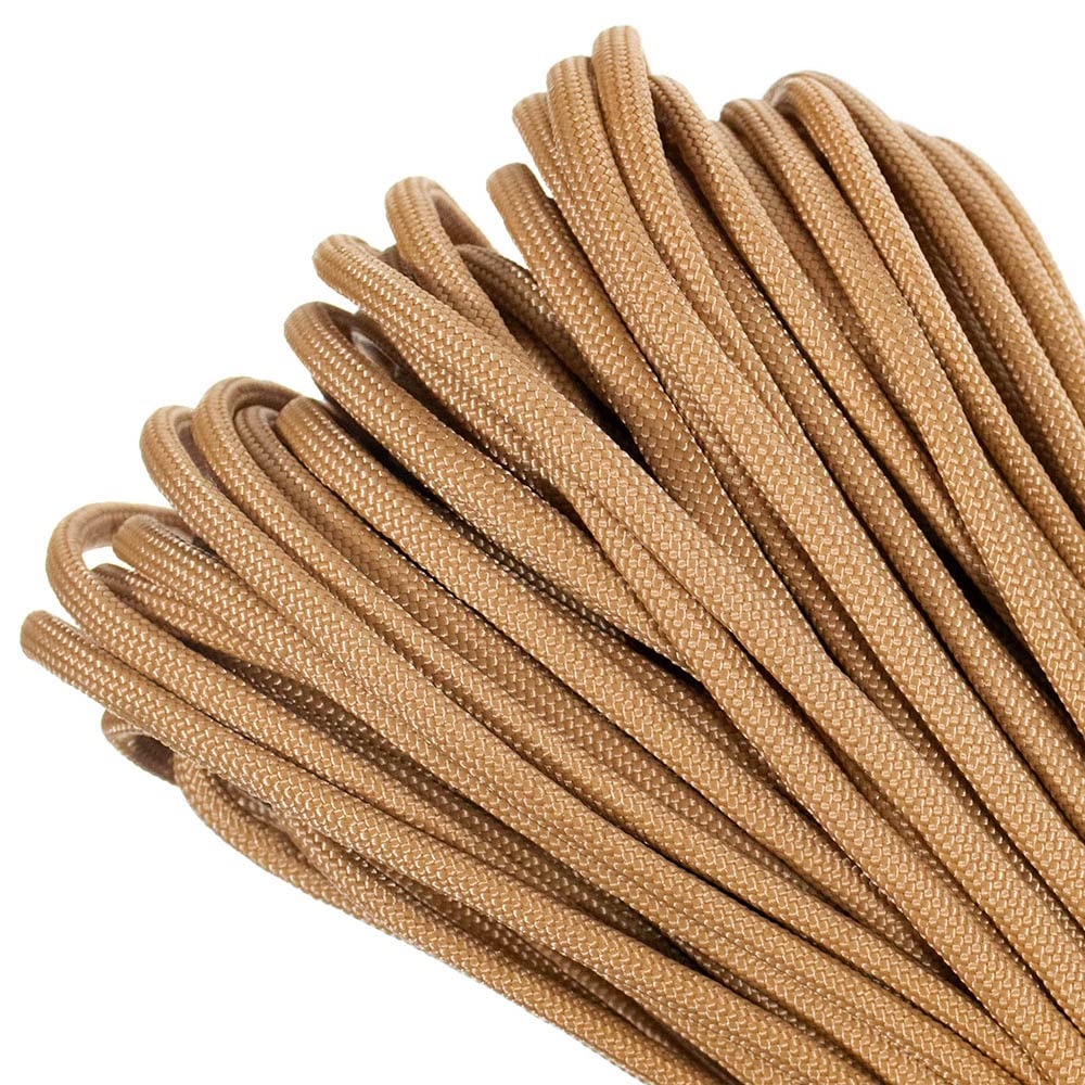 PARACORD PLANET 25 feet Mil-Spec Commercial Grade 550lb Type III Nylon Paracord Tan