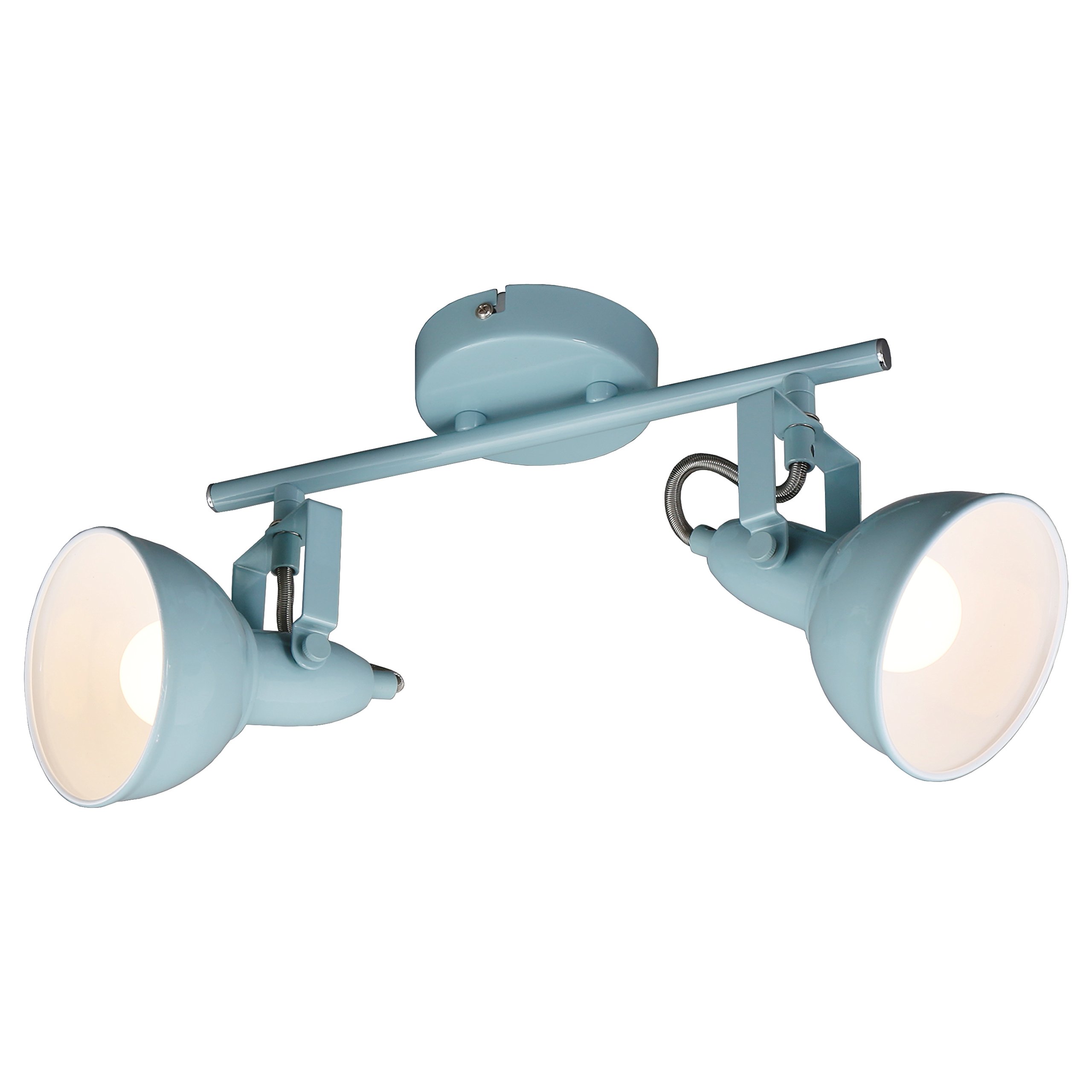 Briloner Leuchten Ceiling light, ceiling lamp with 2 turning and swiveling spots in retro/vintage design, version: E14 max. 40 watt, metal, dimensions: 30.4x10x18.1 cm, colour: mint-white