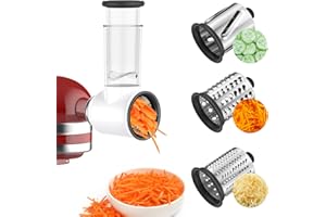 Coolcook Slicer Shredder Attachment for KitchenAid Stand Mixer, Cheese Grater Attachment for KitchenAid, Salad Shredders Included 3 Blades, for Kitchenaid Cheese Grater