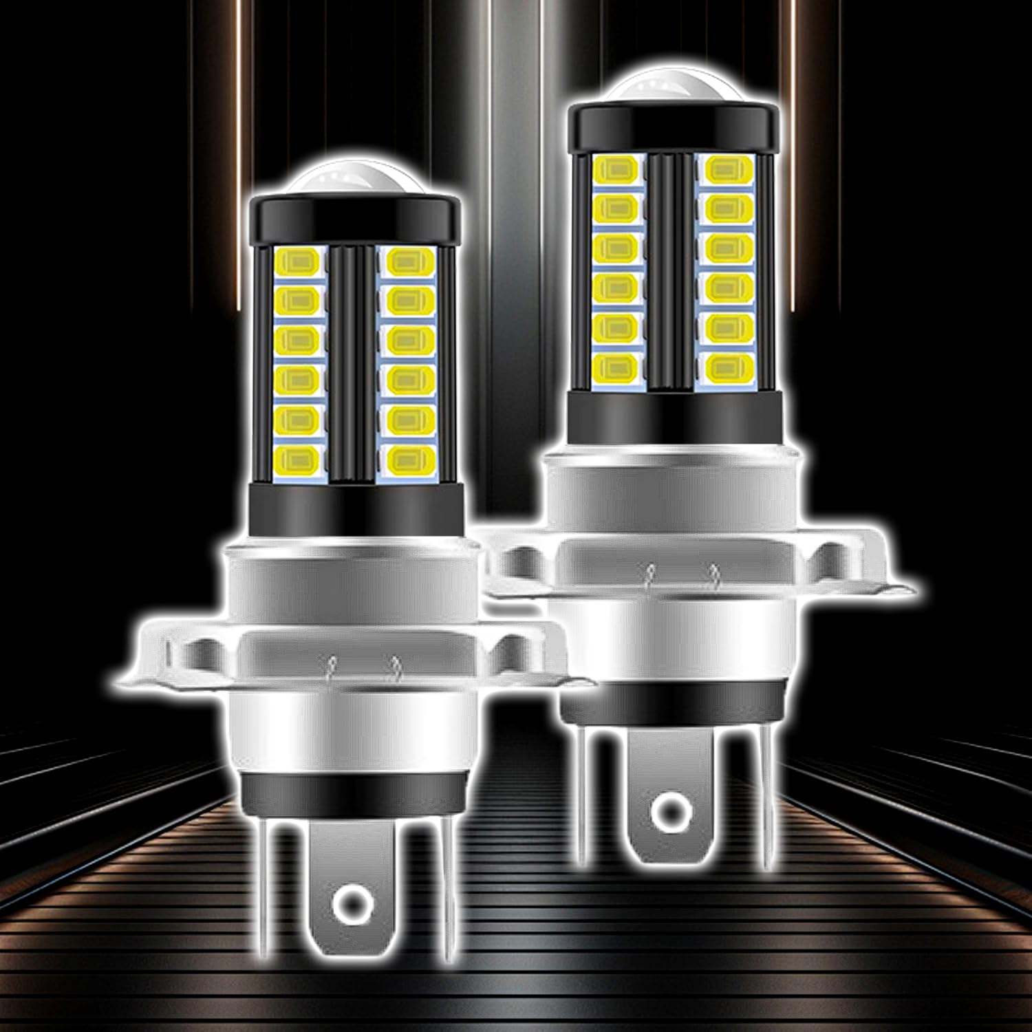 Photo 1 of SamWinGear 2PCS LED Fog Light Bulbs 9003//H4 Headlight Bulb, 12V Fog Lights Bulb High Bright Fog Lamps Replacements Bulbs, H4 Daytime Running Light Halo Headlights for Cars Trucks SUVs(White)