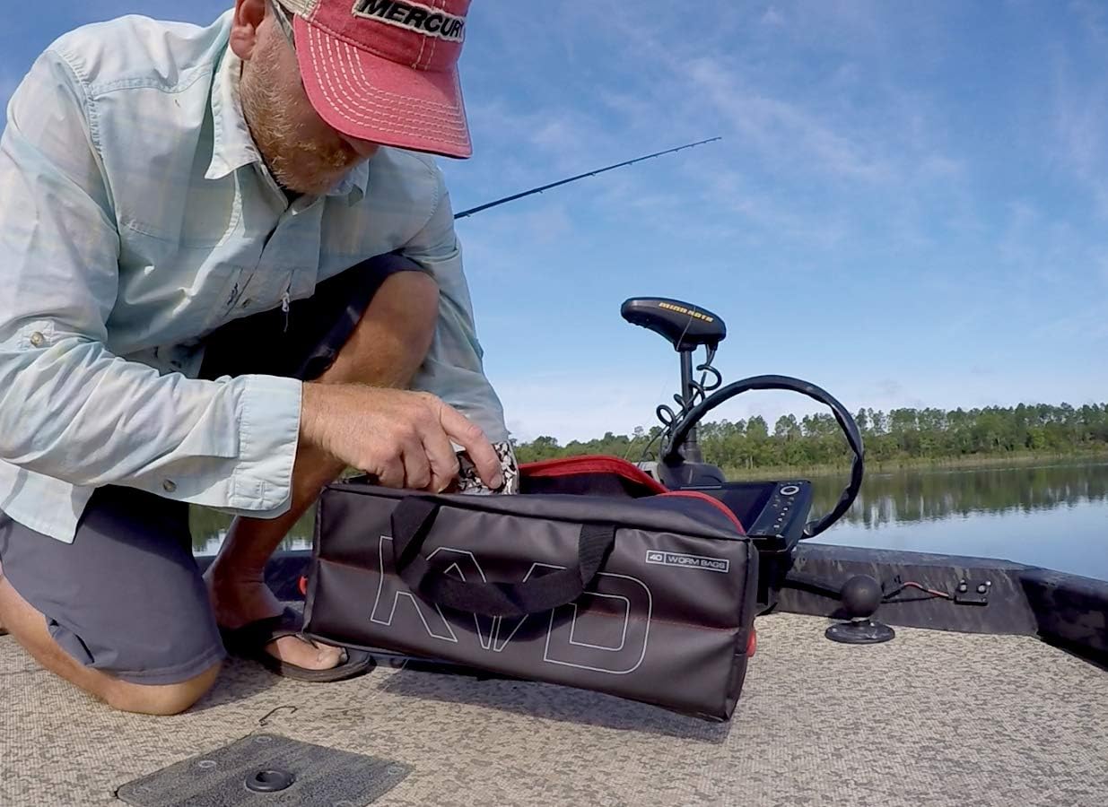 Plano KVD Worm Speedbag, Premium Tackle Organization (holds 40 worm bags), Black/Grey/Red, Large : Sports & Outdoors