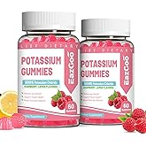 2 Pack Potassium Gummies, Potassium Chloride 1000mg for Adults, Chewable Potassium Supplement for Women & Men, Support Leg Cramps & Muscle Health - Sugar-Free, Vegan,120 Count