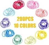 Hanyousheng 200 Pieces Multicolor Hair Ties 2mm 25mm No Crease Elastic Hair view 3