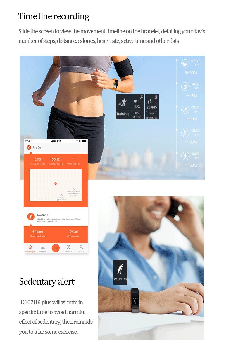 KEDA Fitness Tracker: Heart Rate Monitor Wireless Bluetooth Smart Wristband Bracelet with IP67 Waterproof Fitness Watch for Android & IOS (BLACK) ¡­