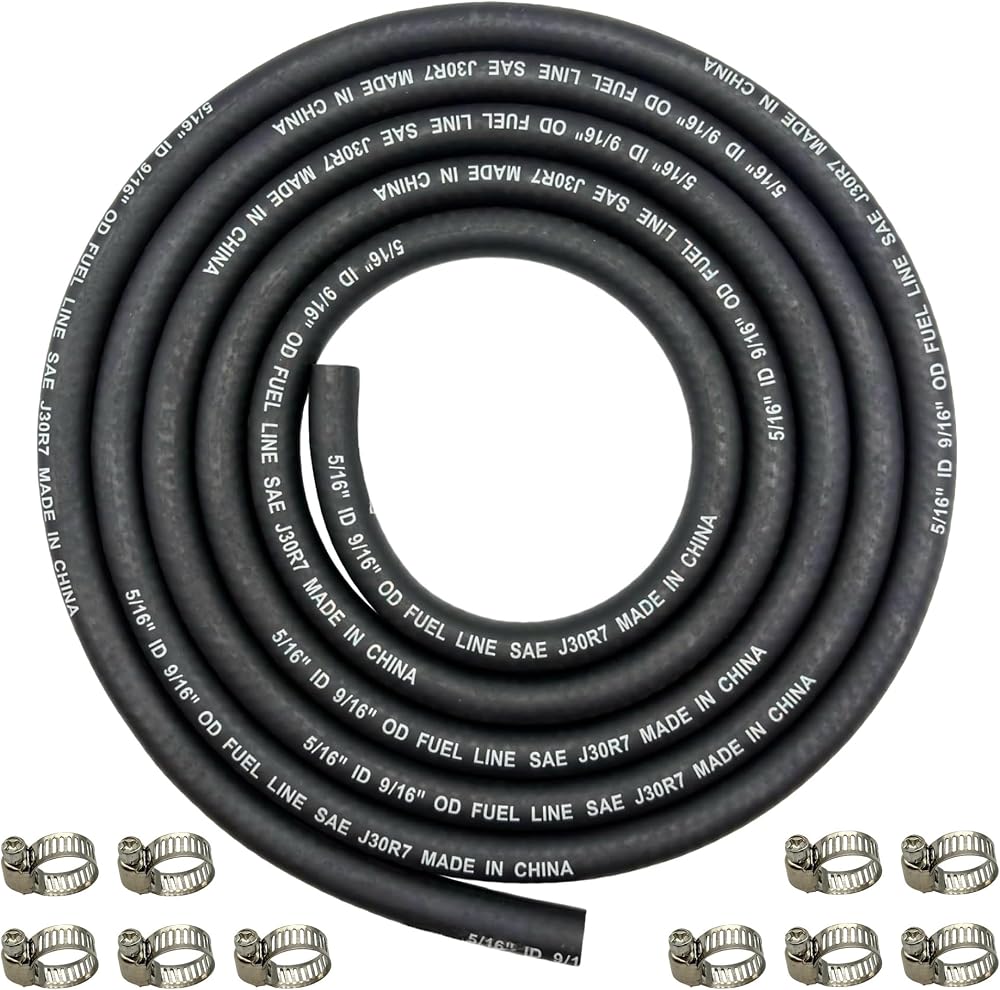 YGQ 8mm Fuel Line Braided Hose 2.4M 8 feet NBR Nylon Reinforced