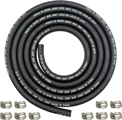 YGQ 8mm Fuel Line Braided Hose 2.4M 8 feet NBR Nylon Reinforced