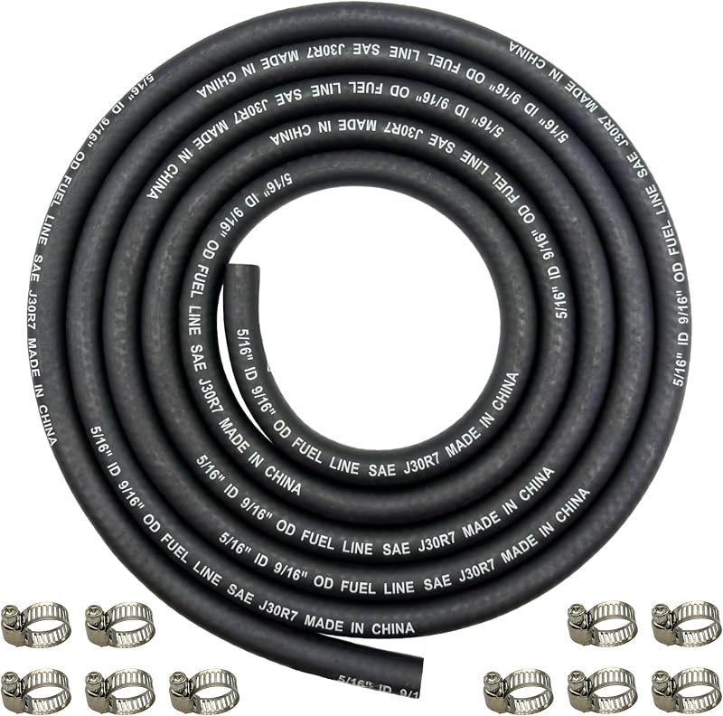 YGQ 8mm Fuel Line Braided Hose 2.4M 8 feet NBR Nylon Reinforced