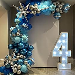 Awenztech Metallic Blue Balloons 12 inch, Chrome