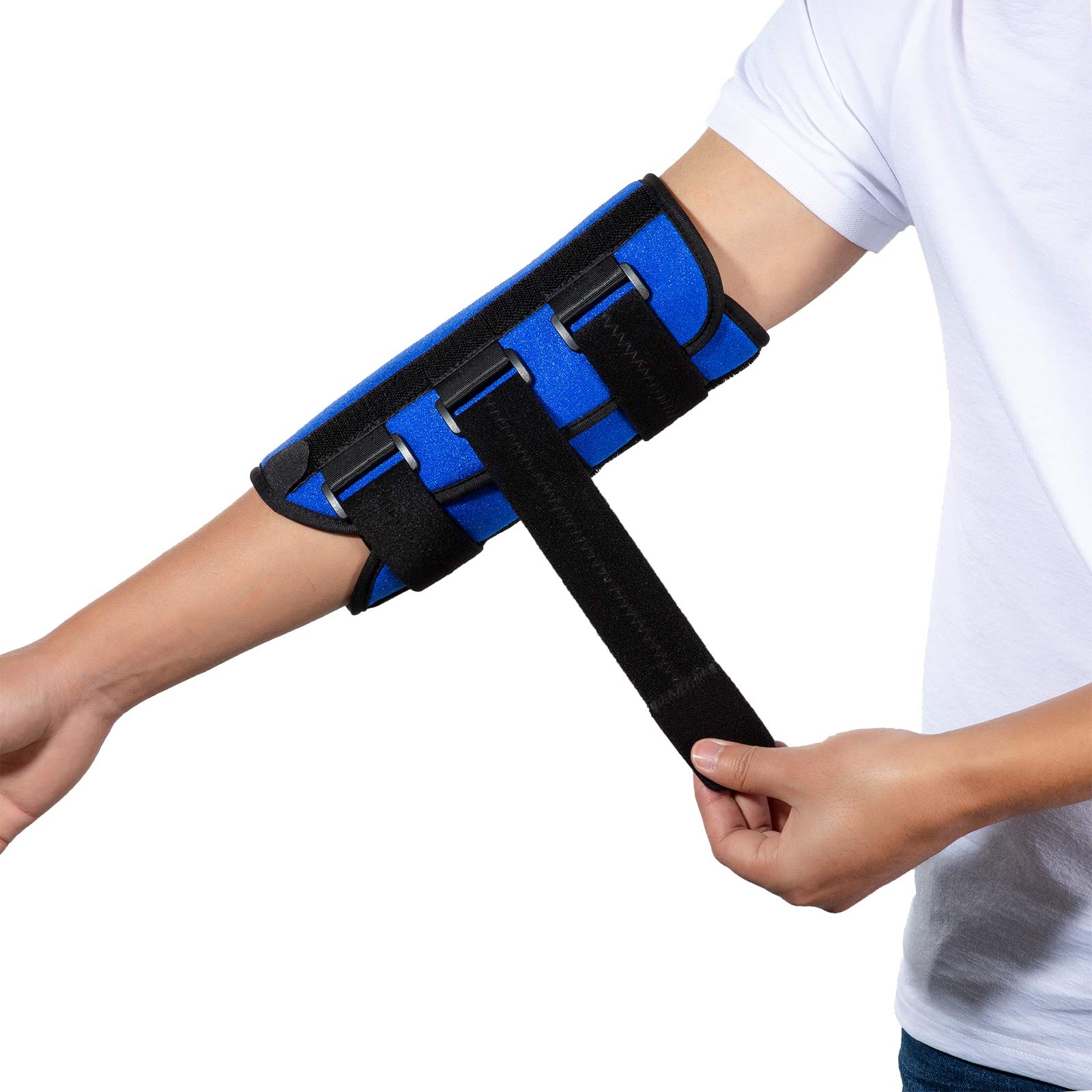 Elbow Brace Night Splint Support for Cubital Tunnel Syndromea, Ulnar Nerve Entrapment, Immobilizer for Fix Elbow, Prevent Excessive Bending at night, Fits Left and Right Arms,Women, Men - M
