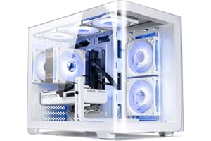 suevery Pre Built Desktop Gaming PC DDR5 32GB, RTX 5060 8GB, Ryzen 7 8700F 8Cores 4.1G Up to 5G, 1TB NVMe SSD, WiFi 6 Tower Computer for Gamer, Home and Office White 4K VR 8K