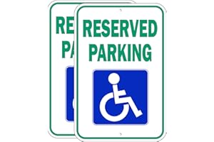 KOALAAT Handicap Parking Sign, (2 Pack) 18 x 12 inch Aluminum Metal Sign, Highly Reflective and Rust Free
