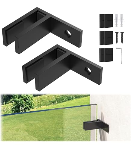 DIICCYO 4-Pack Black Stainless Steel Glass To Glass Clamps - 180° Balustrade Clamps For 10-12mm Thick Panels, Pool Fence & Stair Railings - View #4