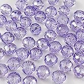 YHYPOCI 400pcs 4mm Crystal Glass Beads for Crafts Faceted Rondelle Glass Beads for Jewelry Making Crystal Spacer Beads for Necklaces Bracelets Earrings DIY Craft(Crystal Purple AB)