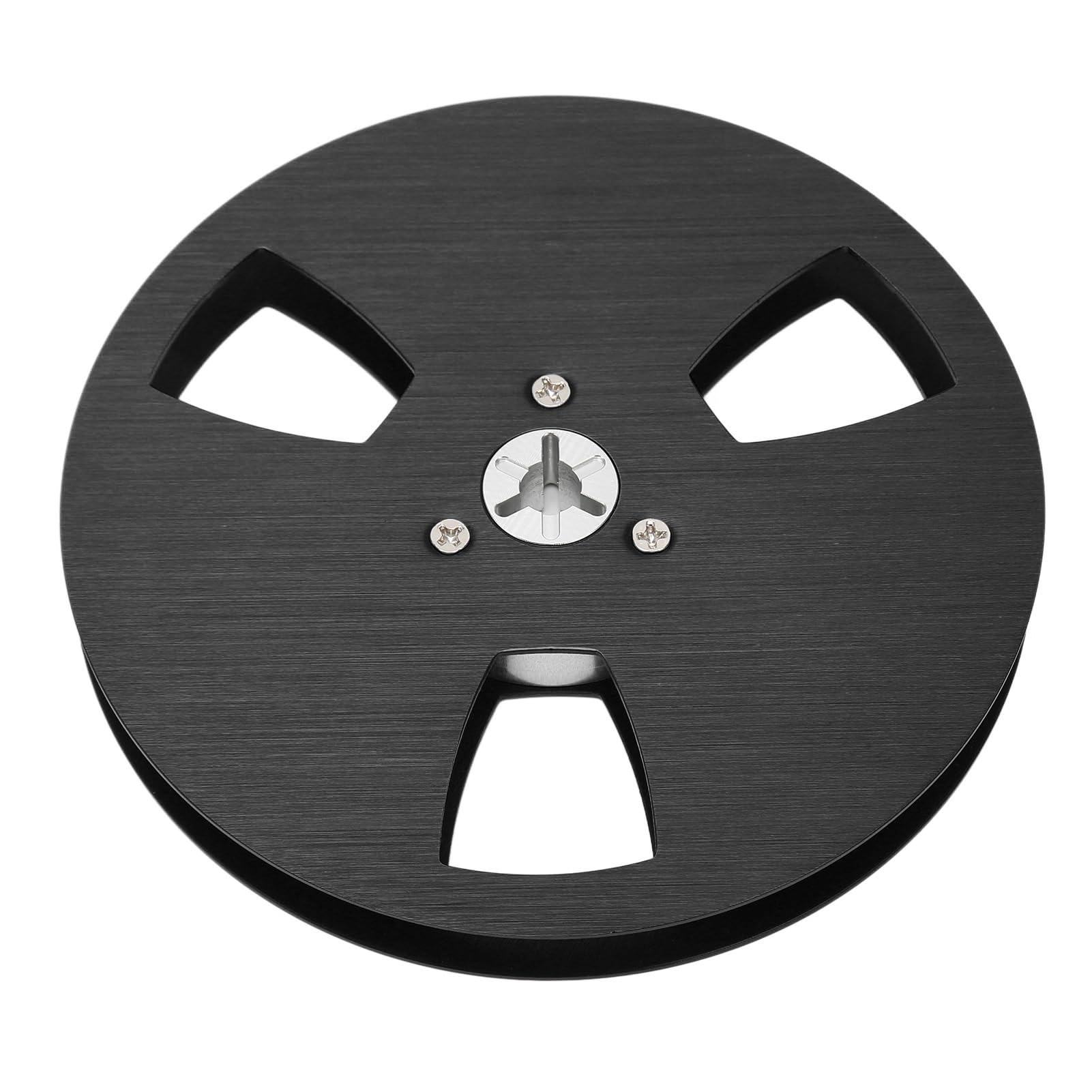 1/4 5 Inch Blank Tape Reel, Sound Quality Improving Opening Machine Part 3 Holes Blank Winding Reel Aluminum Alloy High Strength for Reel to Reel Tape Player (Black)
