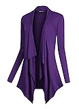 Urban CoCo Women's Drape Front Open Cardigan Long