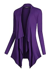 Urban CoCo Women's Drape Front Open Cardigan Long