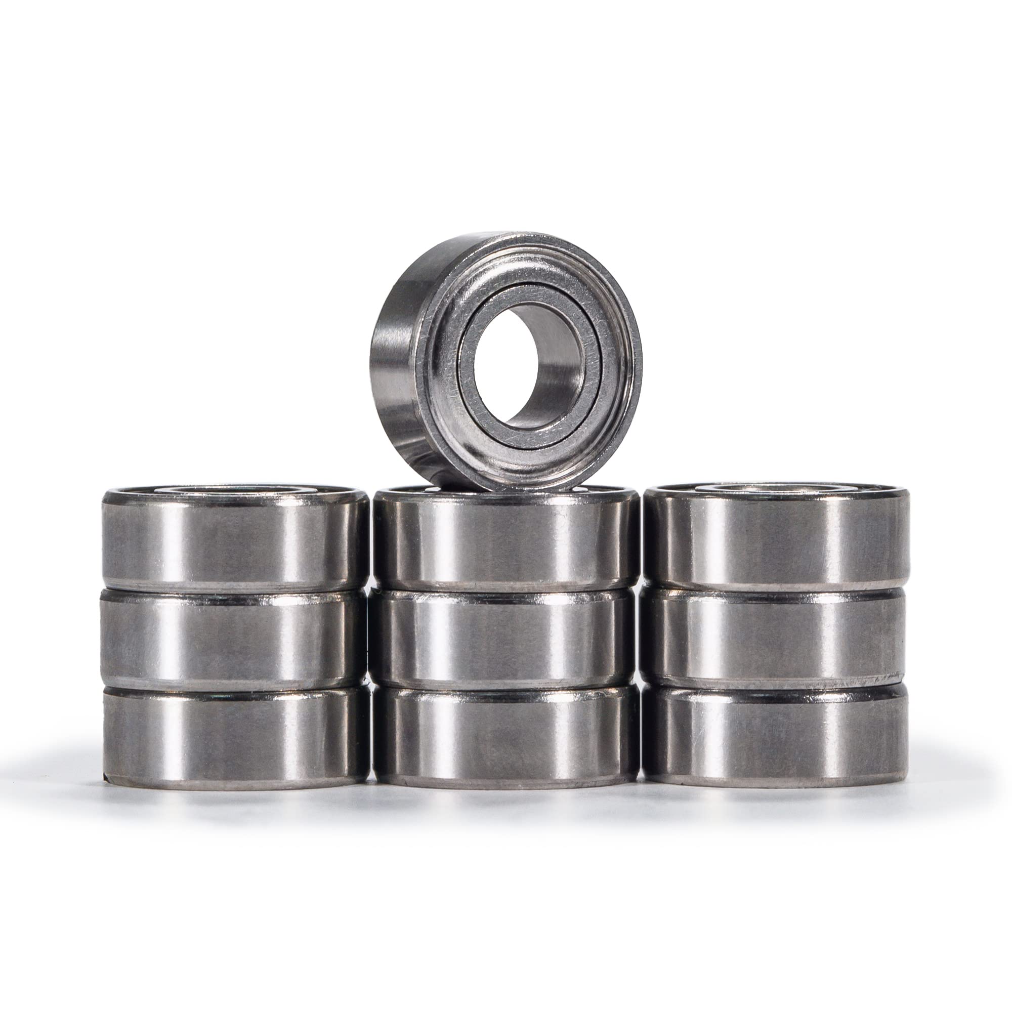XIKE 10 Pcs MR115ZZ Mini Ball Bearings 5x11x4mm, Bearing Steel and Double Metal Seals, Pre-lubrication, MR115-2Z Deep Groove Ball Bearing with Shields.