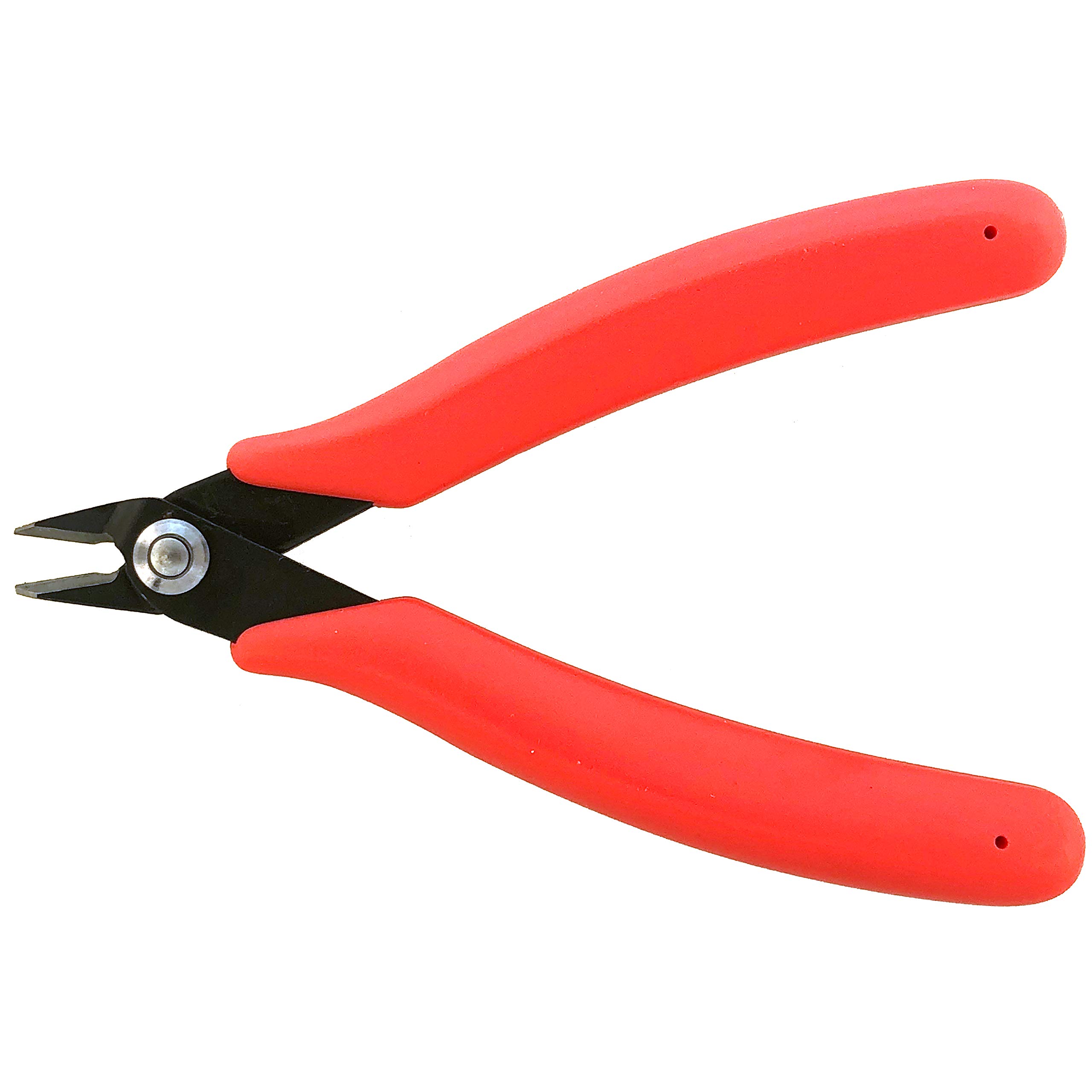 The Beadsmith Heavy Duty Side Cutter, 5 inches (127mm) with red Comfort Grip Handle and no Spring, Tool for Jewelry Making, Electronics or Micro Mechanics