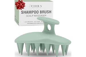 Fiora Naturals Scalp Massager Shampoo Brush - Silicon Scalp Scrubber & Exfoliator for Dandruff Removal and Hair Growth, Brush for Wet & Dry Hair, for Men, Women, Kids - BPA Free