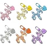 6PCS Cute Jelly Balloon Dog Keychains for Women, Cute Y2K key ring Accessories, Girls Kawaii Key Chain Car Keys Bag Handbag Backpack Purse Charm