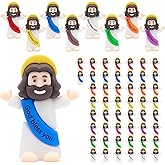 Yelakey Mini Jesus Figures 50pcs Little Tiny Jesus Figurines in Bulk Classic Religious Christ Savior Jesus Decor for Baptism Sunday Easter Egg Stuffers