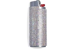 HUMWE Bling Rhinestone Crystal Lighter Case Cover Sleeve Metal Shiny Lighters Holder for Bic Full Standard Size Lighter J6 (multicolor1)